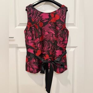 RARE Adrianna Papell Women's Multicolor Floral Jacquard Top‎ Size 12